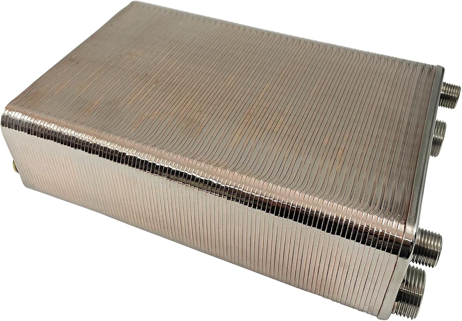 INTBUYING 100 Plate Heat Exchanger Water to Water Brazed Plate Heat Exchanger SUS304 Stainless Steel Heat Exchanger for Water Heating Floor Heating