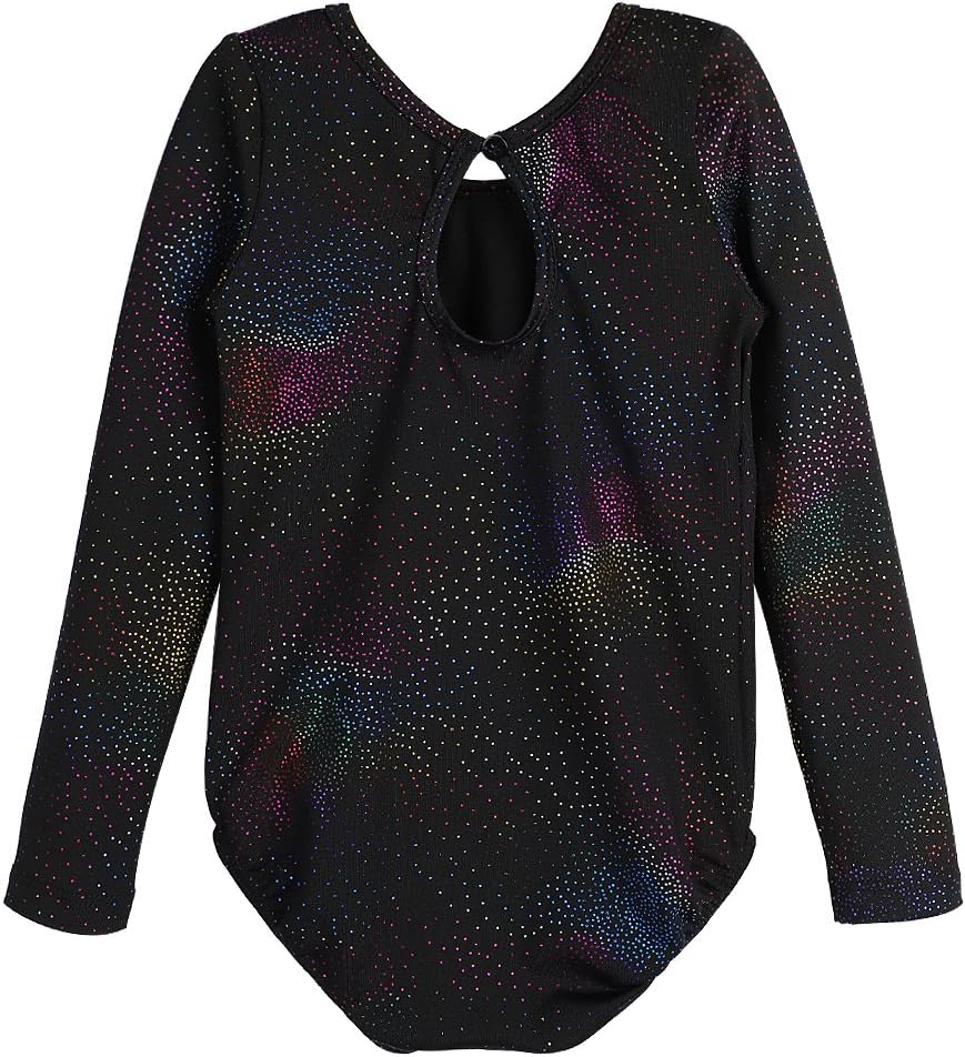 HOZIY Leotards for Girls Ballet Gymnastics Sleeveless Long Sleeve Colorful Sparkles Aqua Blue Pink Purple Solid image 2
