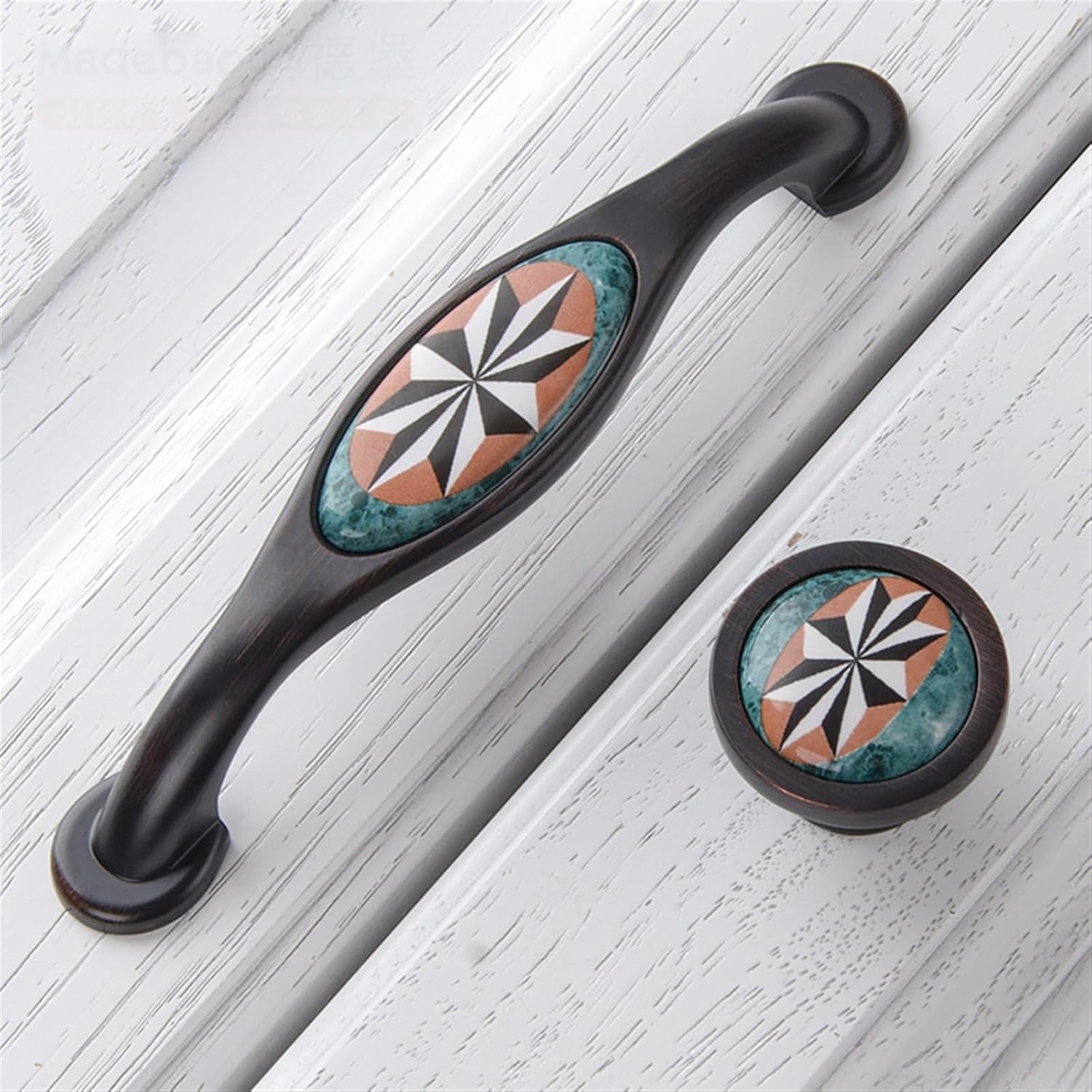 EVURU Ceramic Door Handles Antique Furniture Handles Drawer Pulls Kitchen Cabinet Knobs 1Pcs (Color : CZ-2053)