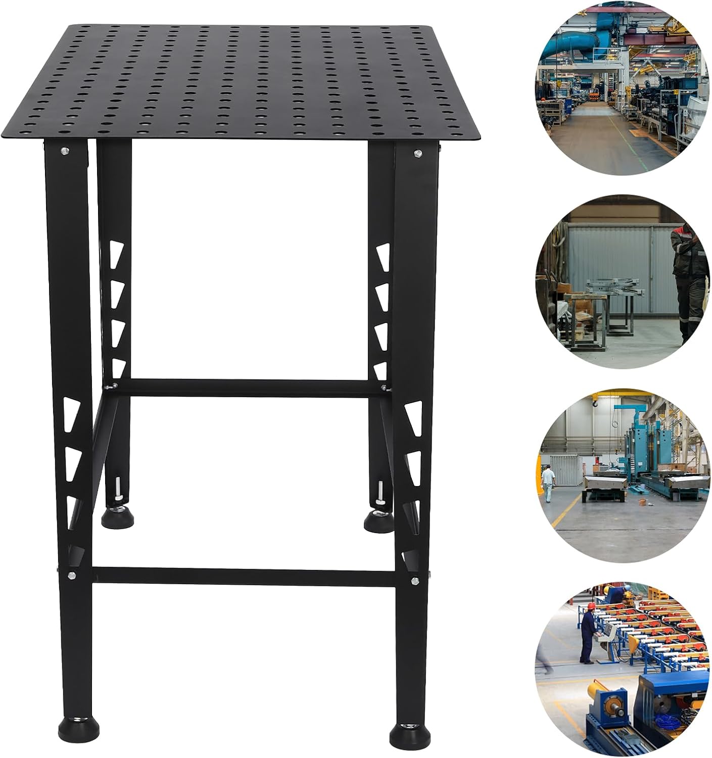 Portable Welding Table, 36.02×23.62in Adjustable Steel Workbench 600Lbs Load Capacity Welding Fabrication Table with Wheels for Welding Sawing and Drilling (600LBS)