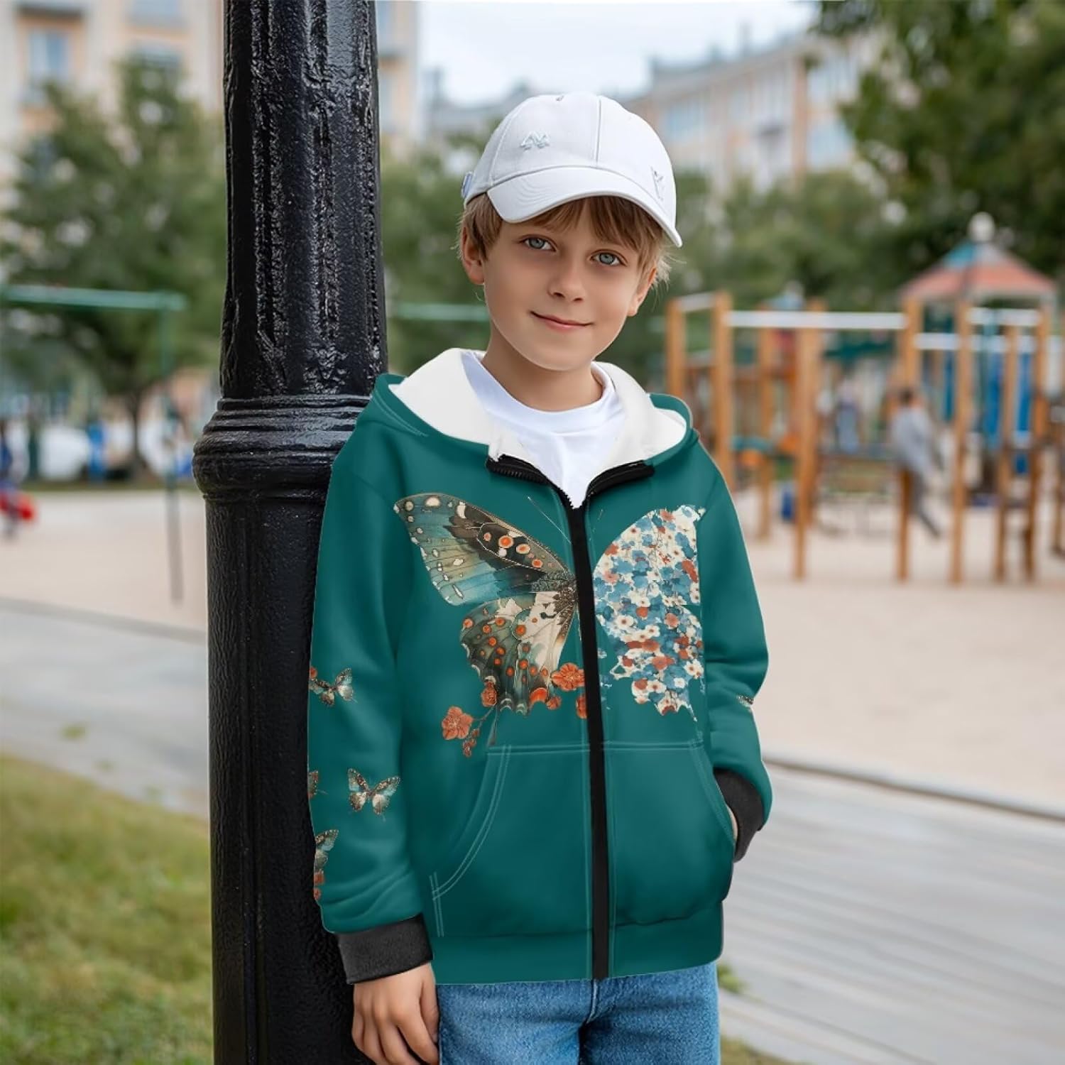 Girls Hooded Sweatshirt Full Zip Up Fleece Hoodie Winter Clothes Long Sleeve Sweatshirts for Boys