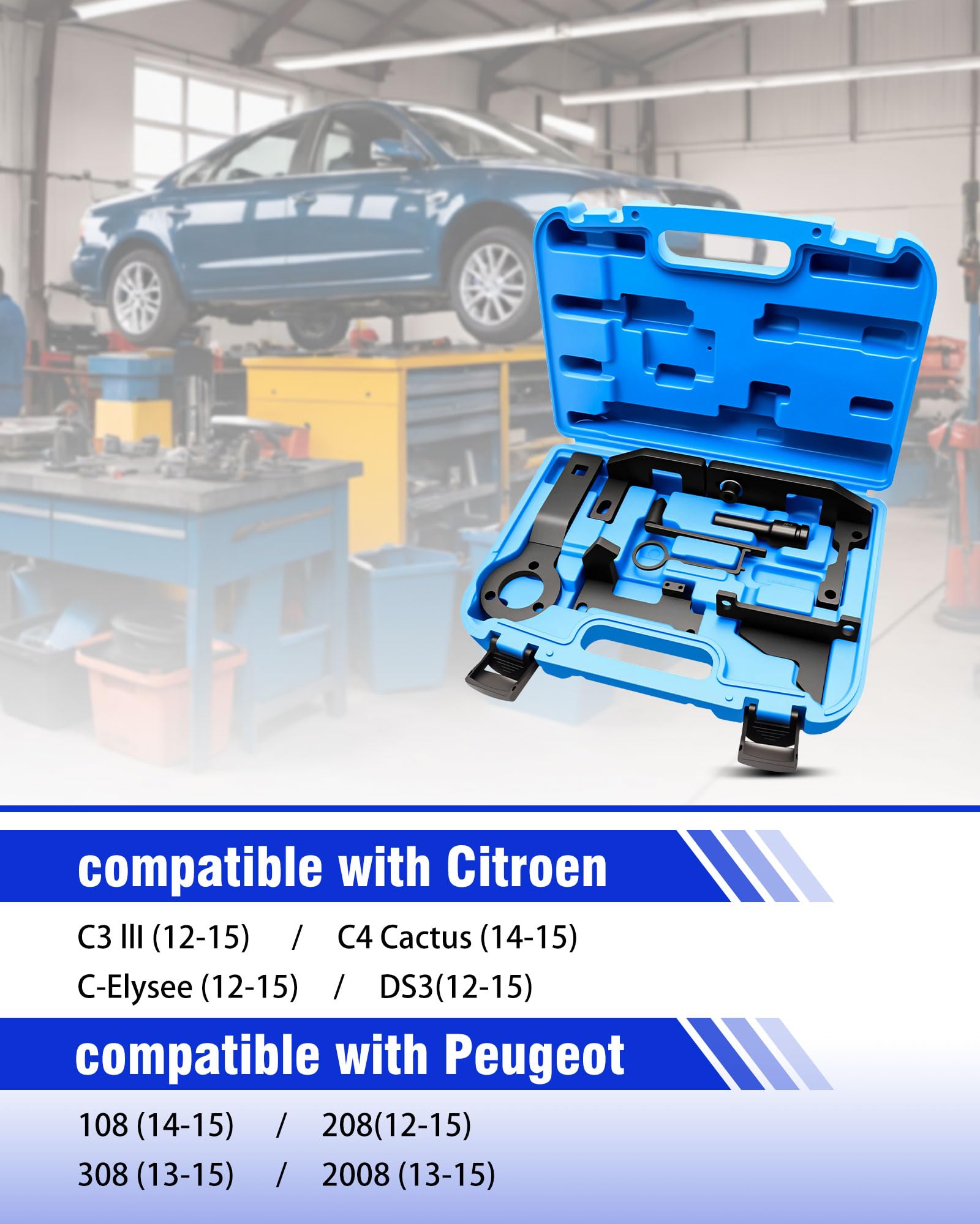 RUIZHI attrezzo Messa in Fase per Cinghia di distribuzione per Citroen C3 III/C4 Cactus, per Peugeot 108 208 308 2008 1.0 1.2T, Strumento per la Regolazione della Cinghia di distribuzione del Motore