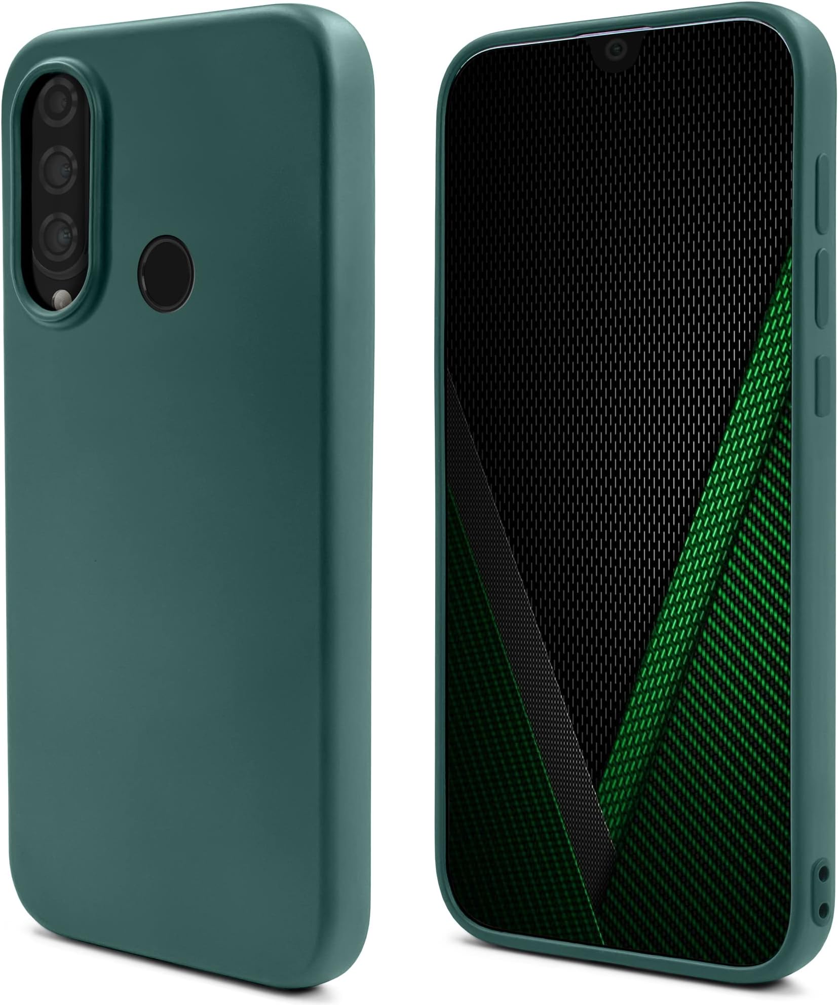AICEK Cover Per Huawei P30 Lite - Custodia In TPU Morbido Trasparente E Blu, Ultra Sottile, Antigraffio