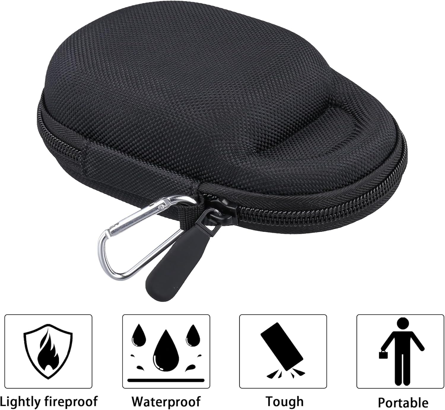 co2CREA Hard Carrying Case Replacement for JBL Clip 5 Waterproof Portable Mini Speaker (Black Case) - Image 7