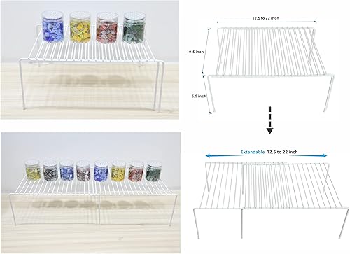 Miniatura 5 de Estante de almacenamiento para gabinete, 4 piezas expandibles para especias, organizador de estante de gabinete de cocina a prueba de óxido para
