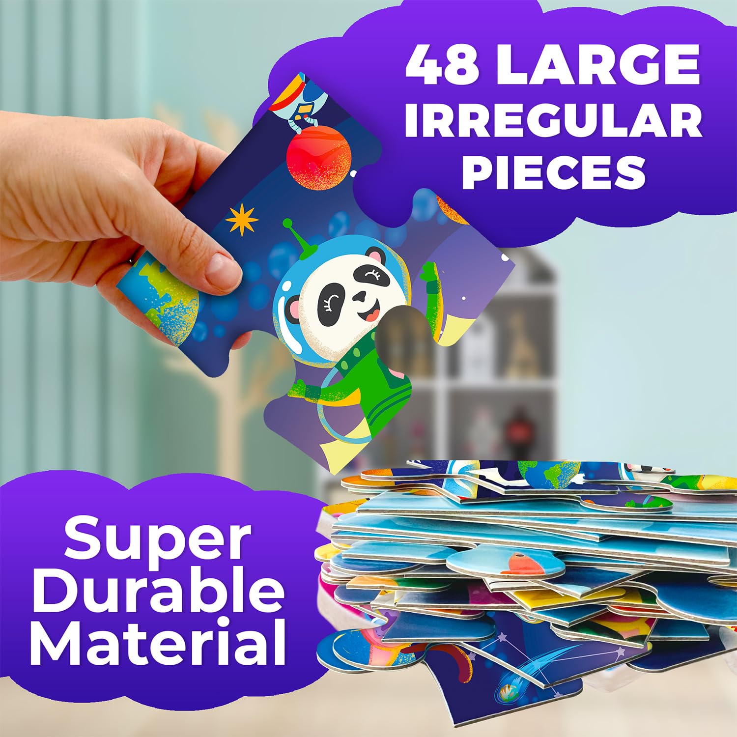 QUOKKA Floor Puzzles For 3 4 5 Year Olds, 60x90 cm 48 Piece Giant Jigsaws For Children Age 4 5 - Image 3