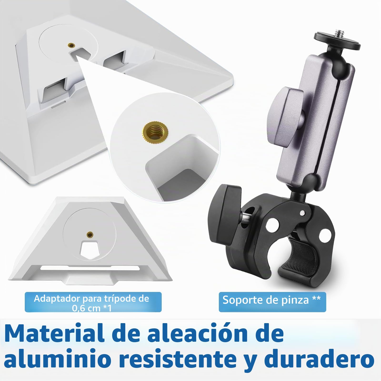 Starlink Mini soporte - Pinza ajustable para mini cuenco Starlink - Apto para barras de 2,2 a 5 cm - Ideal para escaleras de autocaravanas, barras de techo, furgonetas y barcos