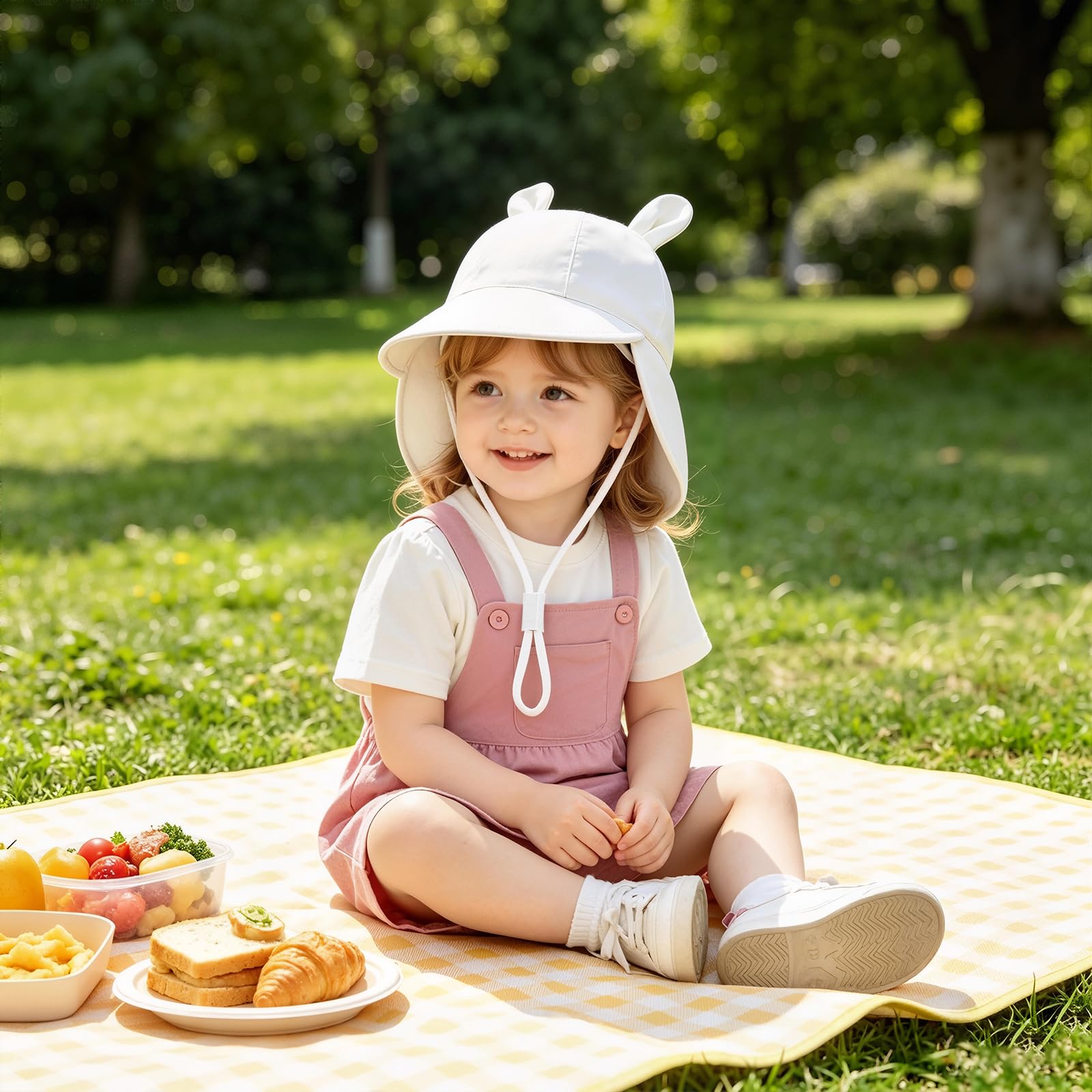 MK MATT KEELY 2 PCS Sombrero de Sol Bebé Gorro de Playa Protección UV Verano Niños Niñas con Protección de Cuello