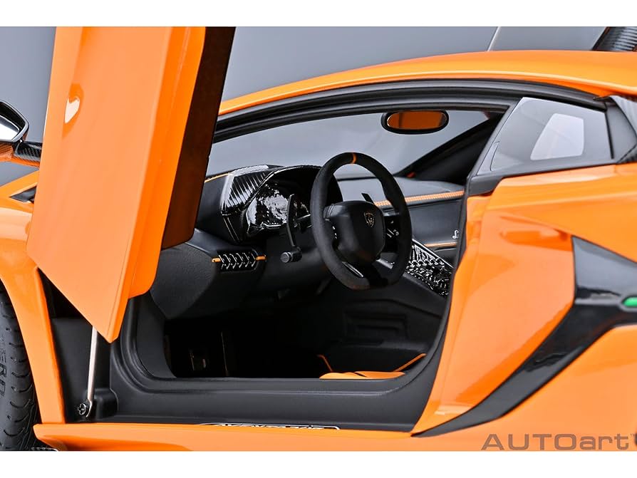 Amazon.com: Lambo SVJ Arancio Atlas Pearl Orange 1/18 Model