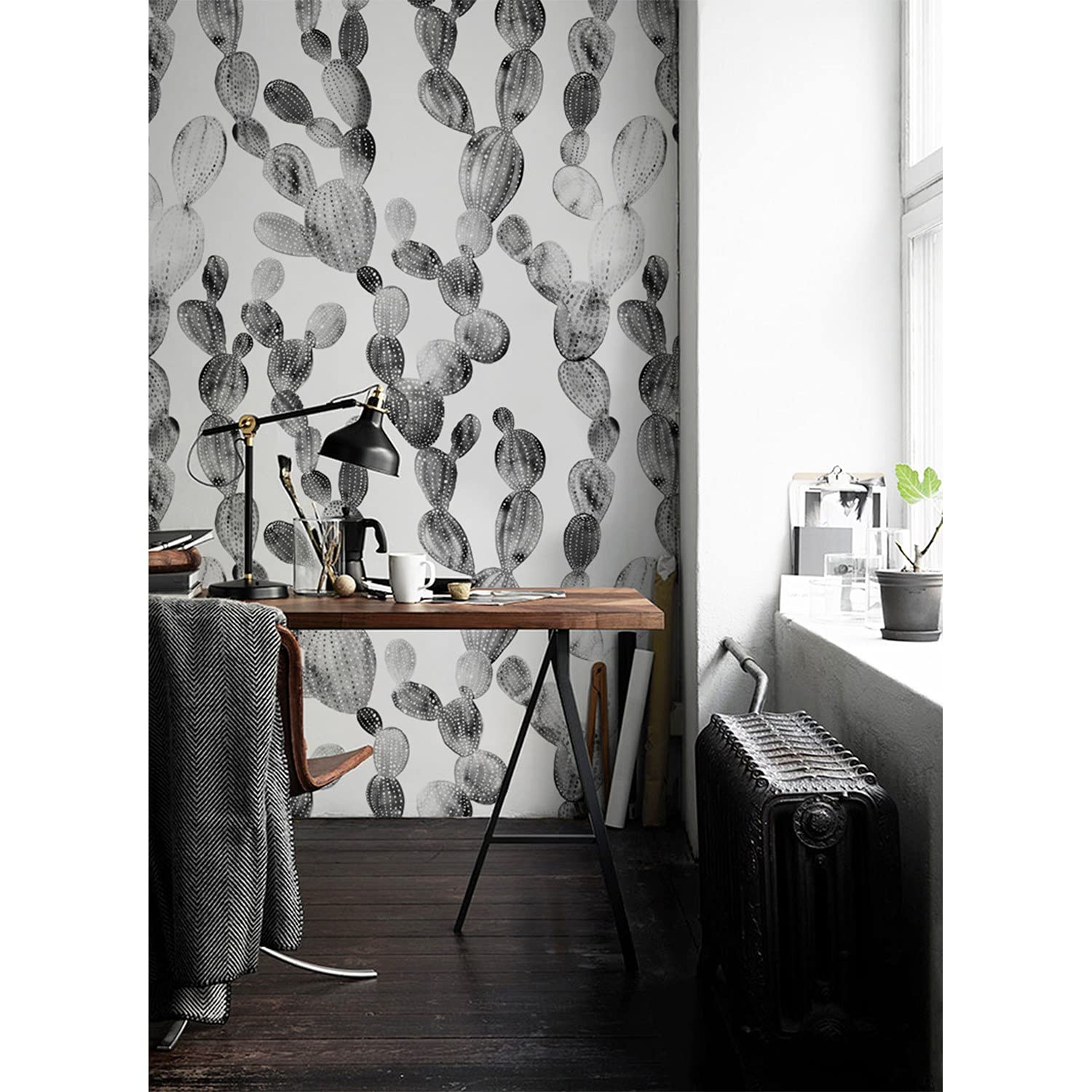 Papier peint 104x70 cm cactus boho minimaliste stickers muraux