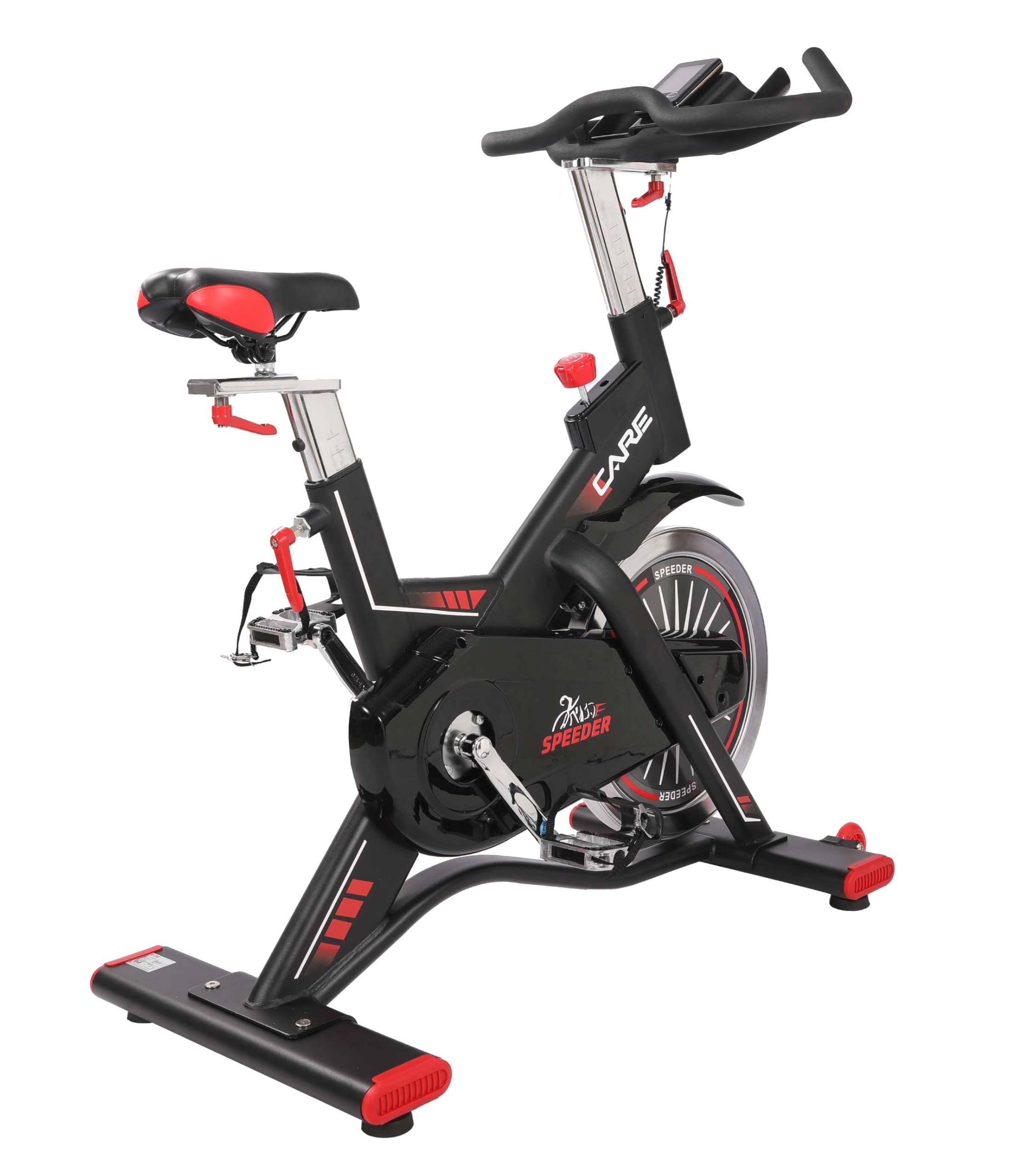 CARE FITNESS - Vélo de Biking Magnétique - Speeder - Masse d'Inertie 24 KG - Réglage Précis de la Résistance - Cale-Pieds Garantissant un Mouvement Fluide & Sécurité