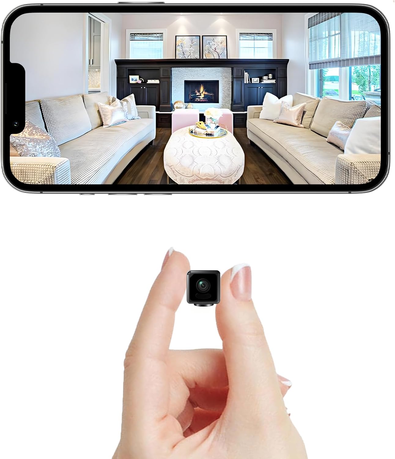 4K Mini Security Camera WiFi Wireless Camera Small Smart Portable HD Nanny Cam with Motion Detection Cloud & SD Storage Clear Night Vision Micro Cameras for Home Office Pet Baby Monitor Indoor/Outdoor Black