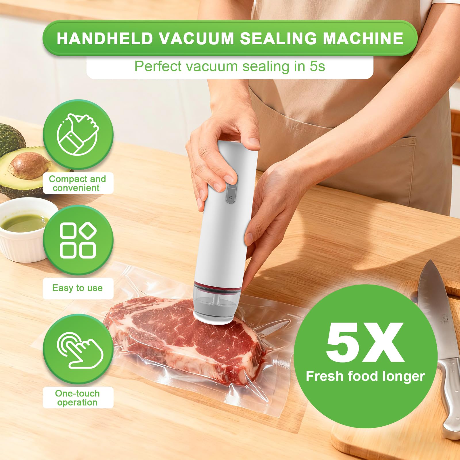 Sous Videuse Alimentaire avec 30 Sacs Sous Vide Réutilisables