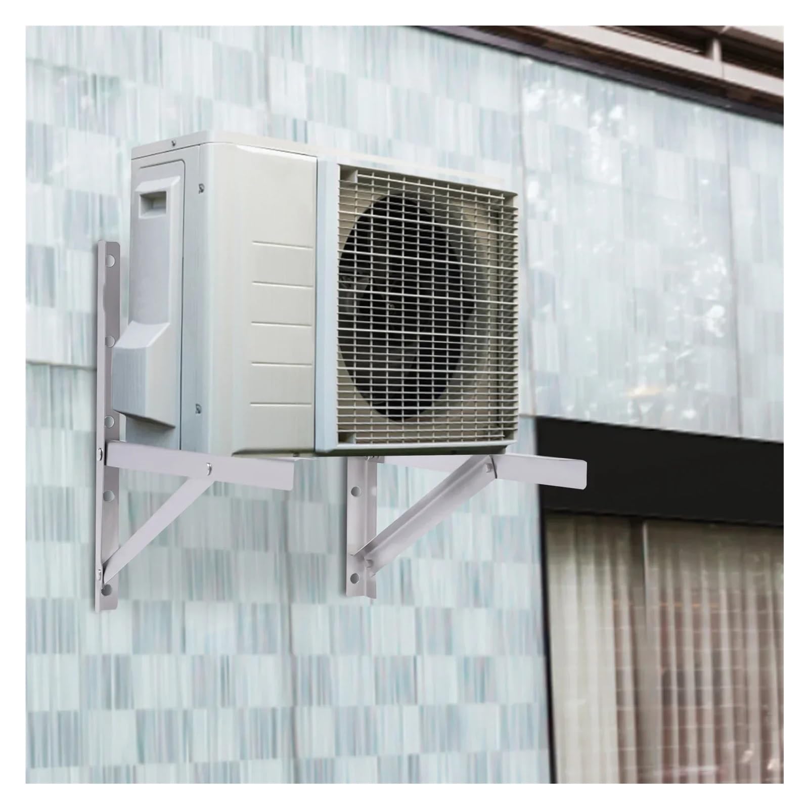 Wandkonsole Klimaanlage 2er-Pack robuste 1,5-polige AC-Wandhalterung | Stahl-Klimaanlagen-Montagegestell for den Außenbereich, sichere Split-System-Aufhängungshalterung