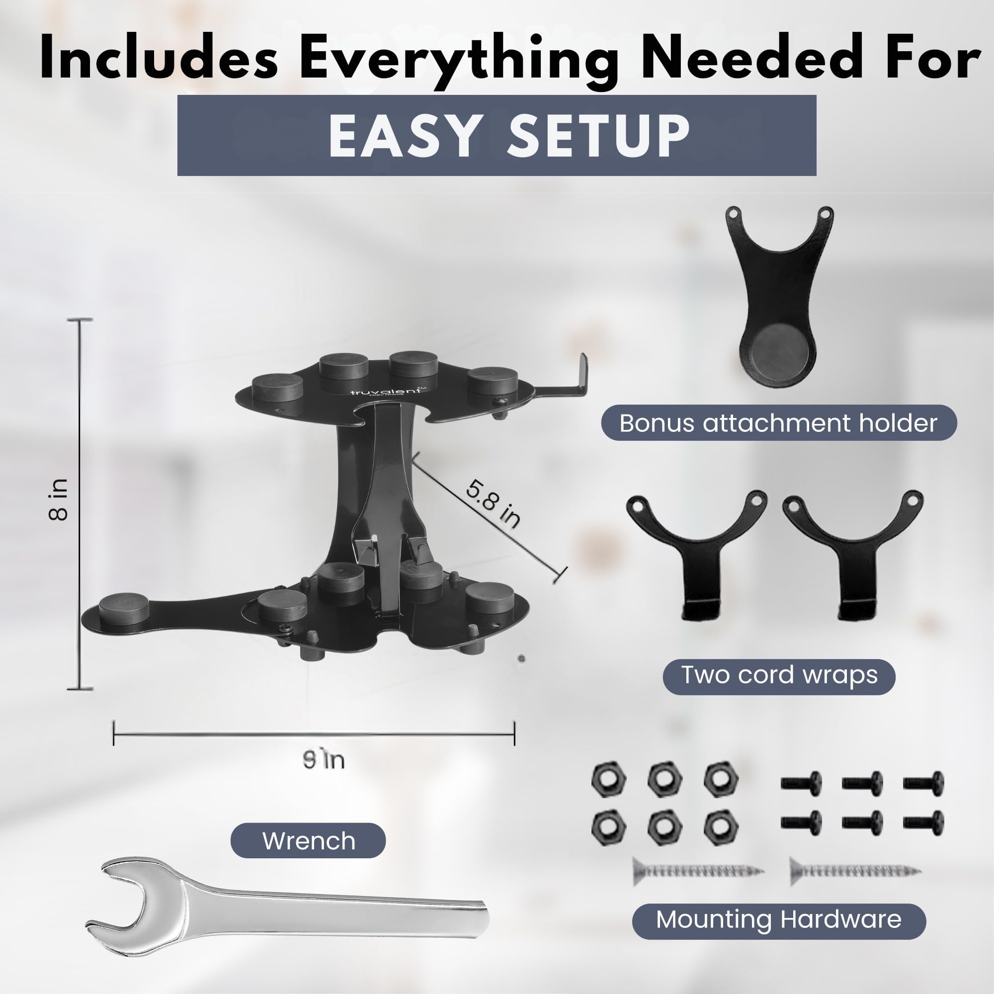 Soporte para accesorios para secador de pelo, organizador de encimera de baño para accesorios de secador de pelo