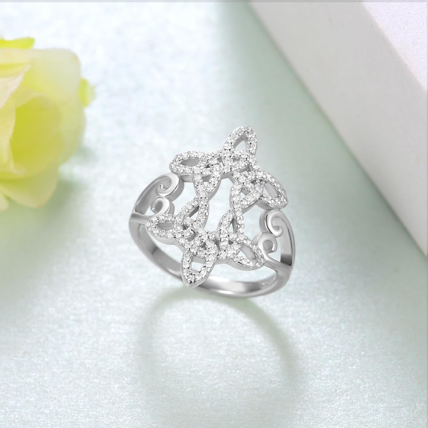 Witches Knot Ring 925 Sterling Silver Celtic Rings for Women Witch Jewelry Gift for Wife - Image 3