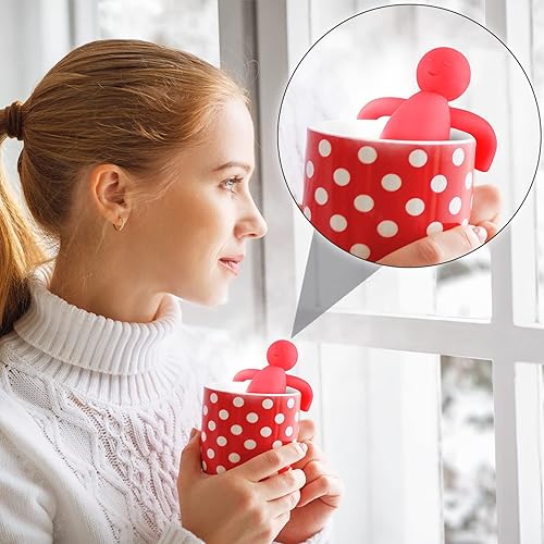 Miniatura 6 de Hicarer 2 infusor de té para té suelto, lindo colador de té de malla fina, filtro de té de acero inoxidable, difusor de té más empinado para tazas