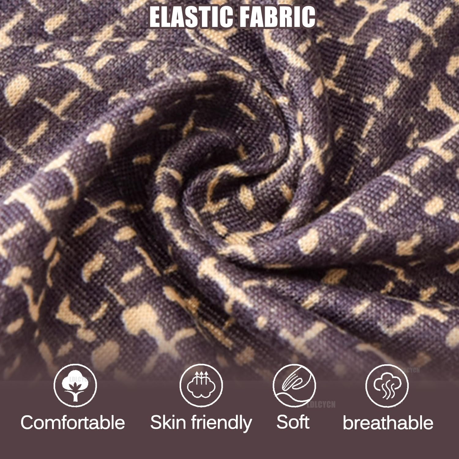 J,2pcs, Wingback Chair Cover 2 Pieces Stretch Wing Chair Slipcovers with Pattern Soft Furniture Protector Couch with Elastic Bottom Sofa Slipcover for Living Room