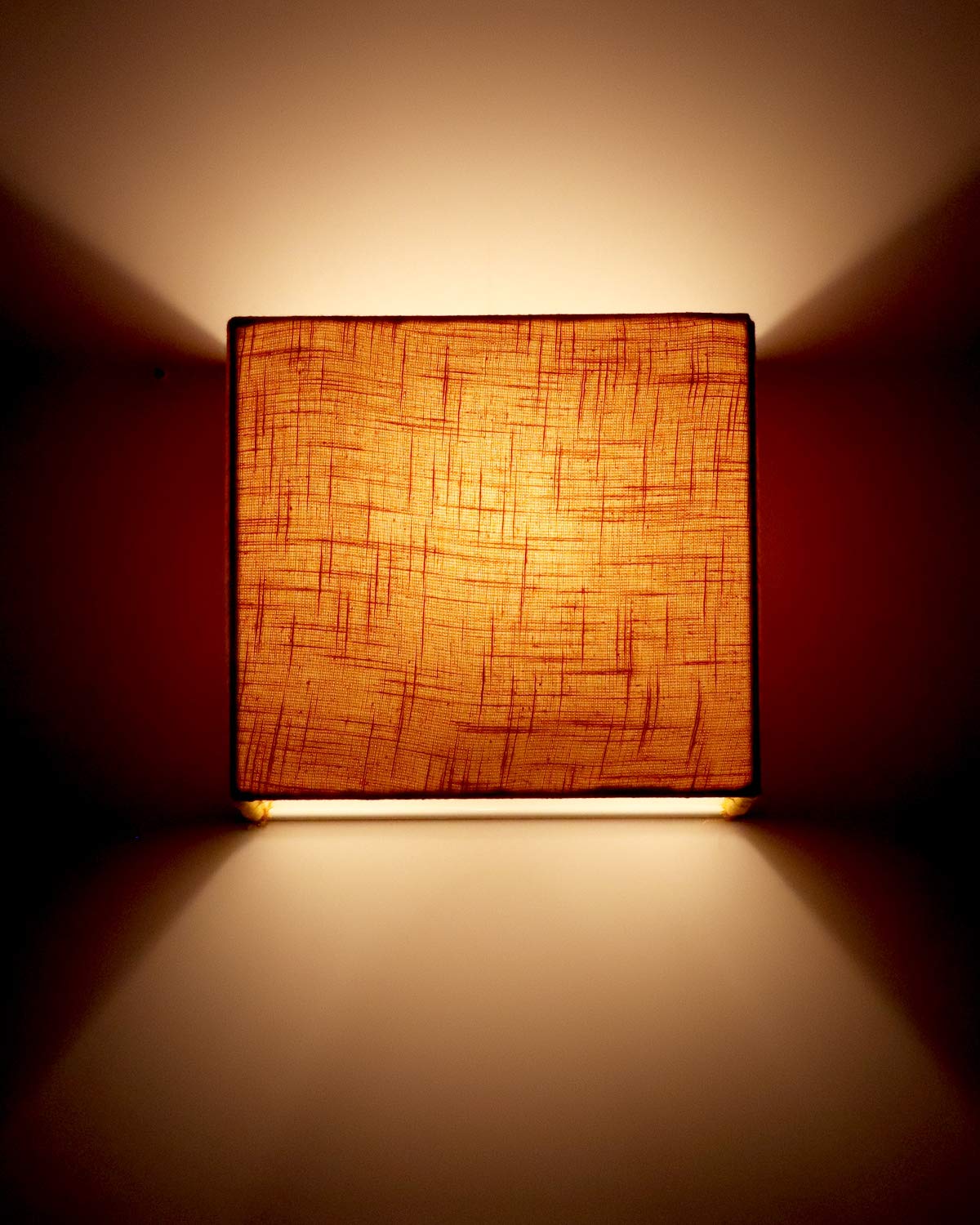 LIGHT ANGLE Fabric Square Wall Lamp (Yellow, 7 Watts)