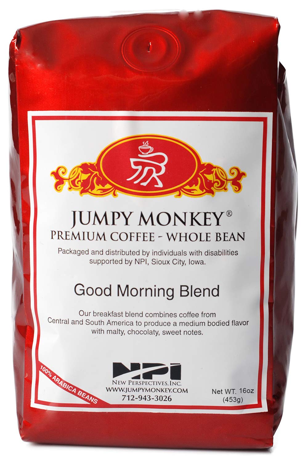 Amazon.com : Jumpy Monkey® Coffee Good Morning Blend - Medium Dark ...