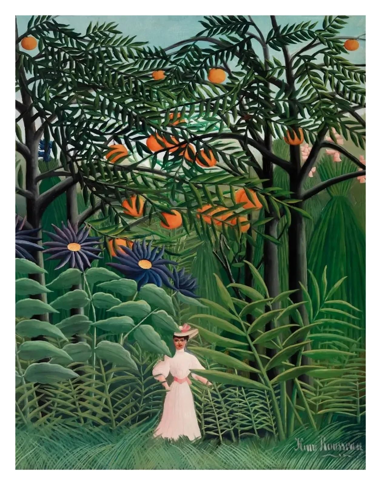 Art mural vivant Henri Rousseau affiche animaux jungle 30x40