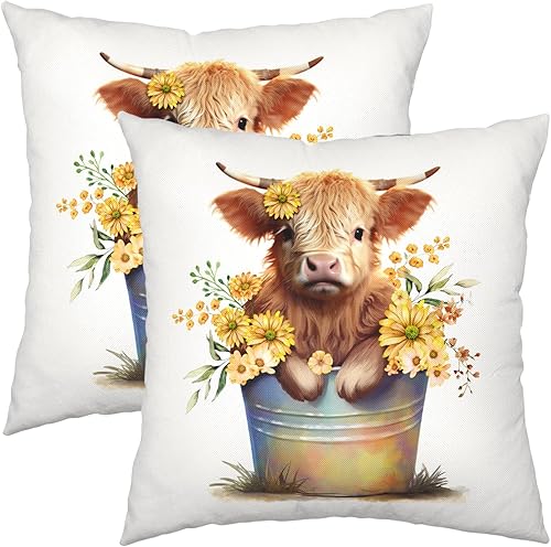 Miniatura 27 de Fundas de Almohada Decorativas de Invierno Navidad Renos Pino Pájaros Cardinales País de las Maravillas Bosque Funda de Almohada 18x18 Juego de 2