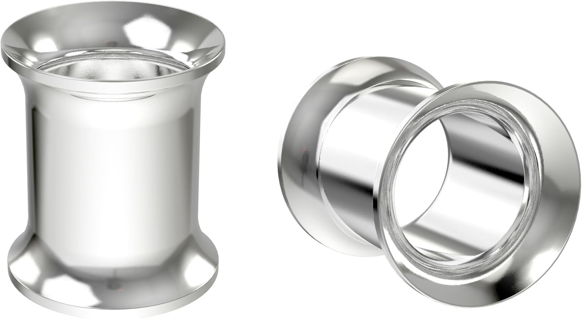 2pc Surgical Stainless Steel Tunnel Plugs Metal Gauges Earrings Flesh Ear Expander Double Flared