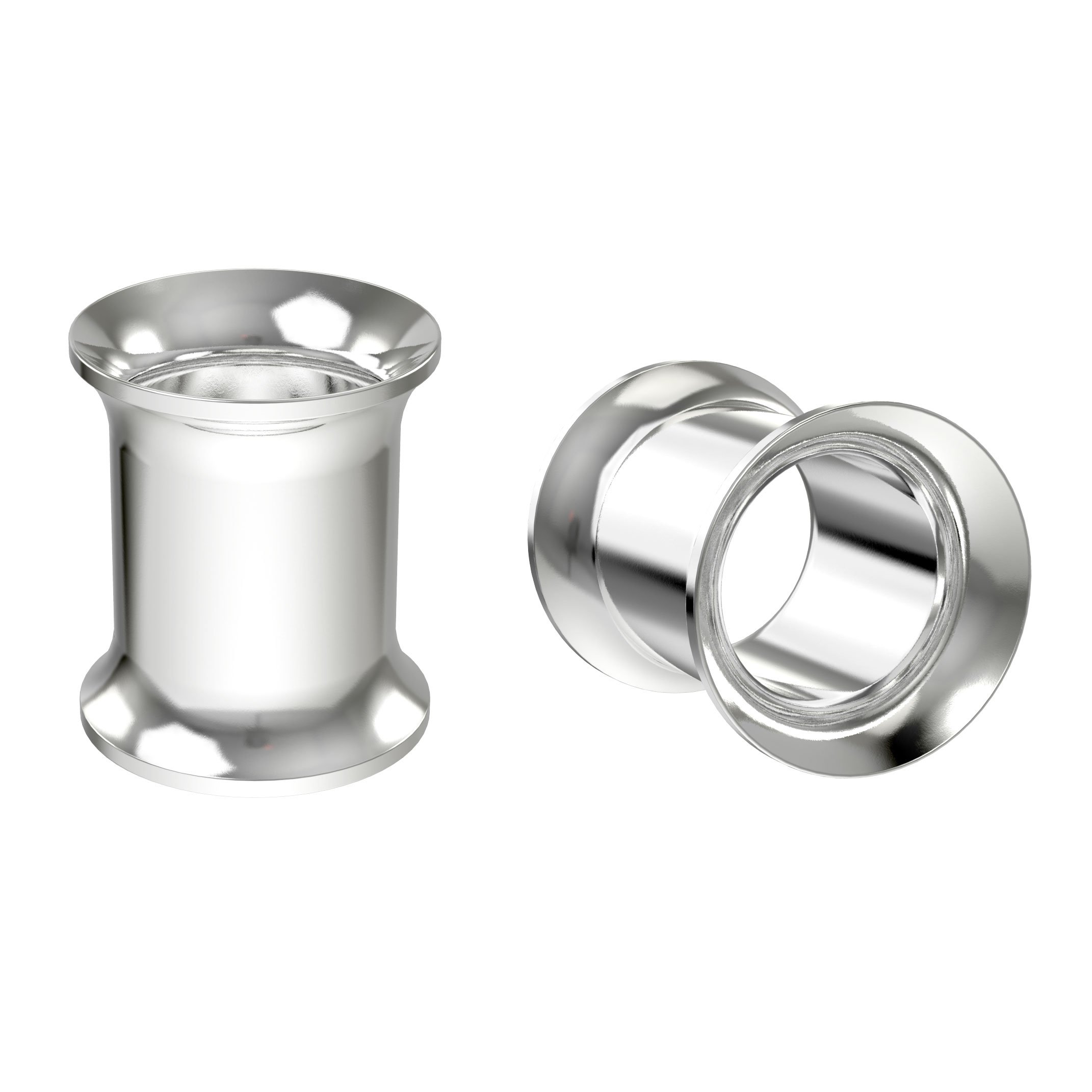 Bling Piercing2pc Surgical Stainless Steel Tunnel Plugs Metal Gauges Earrings Flesh Ear Expander Double Flared