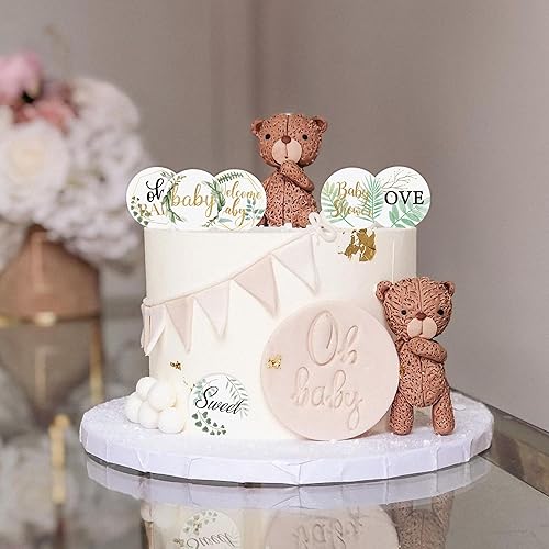 Miniatura 5 de 72 piezas de decoración para cupcakes para baby shower, bienvenida al bebé, bosque, selva, safari, decoración de cupcakes, revelación de género,