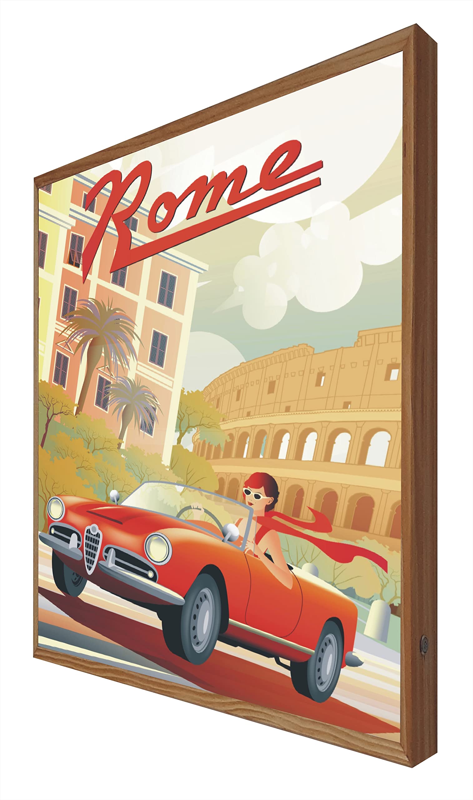 Poster Vintage Retroilluminato Rome: Serie Viaggiatore