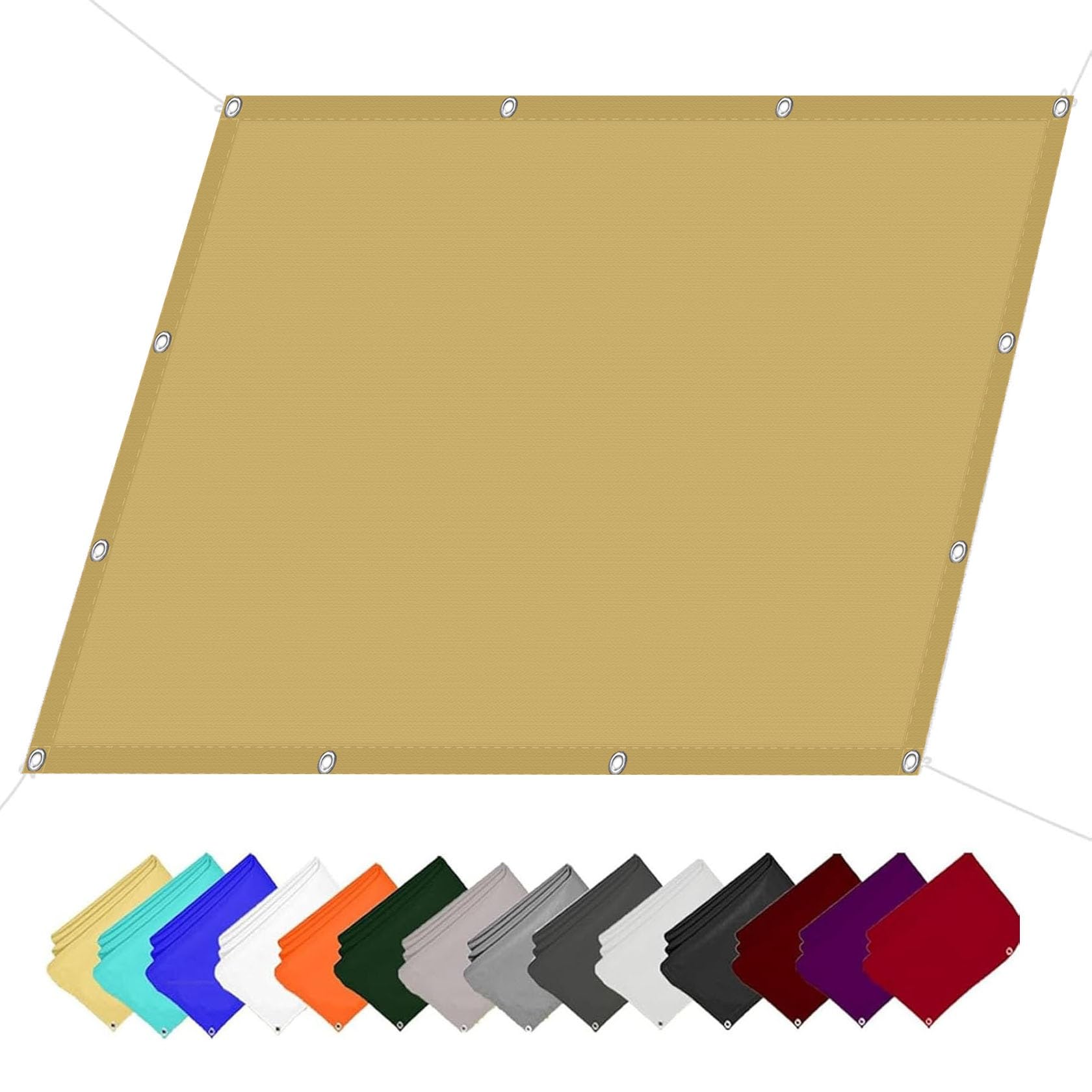 Voile ombrage rectangulaire étanche beige 3.4 x 4 m, fini la chaleur étouffante sur le balcon