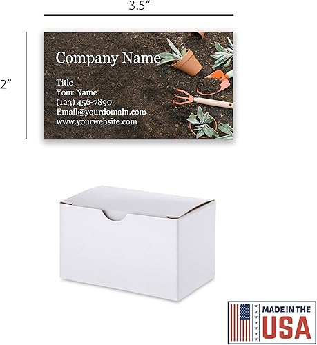 Vista 33 de Tarjetas de visita personalizadas, 3.5 x 2 pulgadas, paquete de 100 tarjetas gruesas y resistentes de 14 puntos, cuidado del césped, remoción