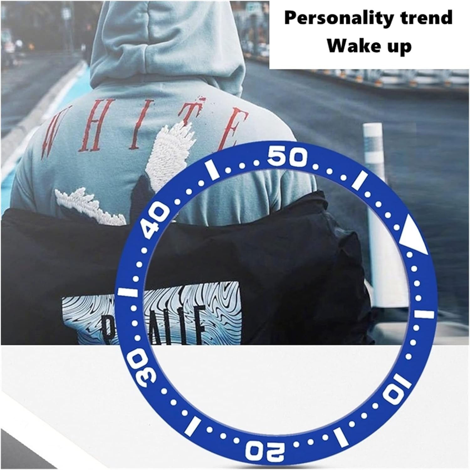 YANGQI yaoqijie Watch Face New 38mm Diameter Blue Ceramic Bezel Insert Compatible with Submariner Mens Watch Watches Replace Accessories Lasting (Color : Blue1)