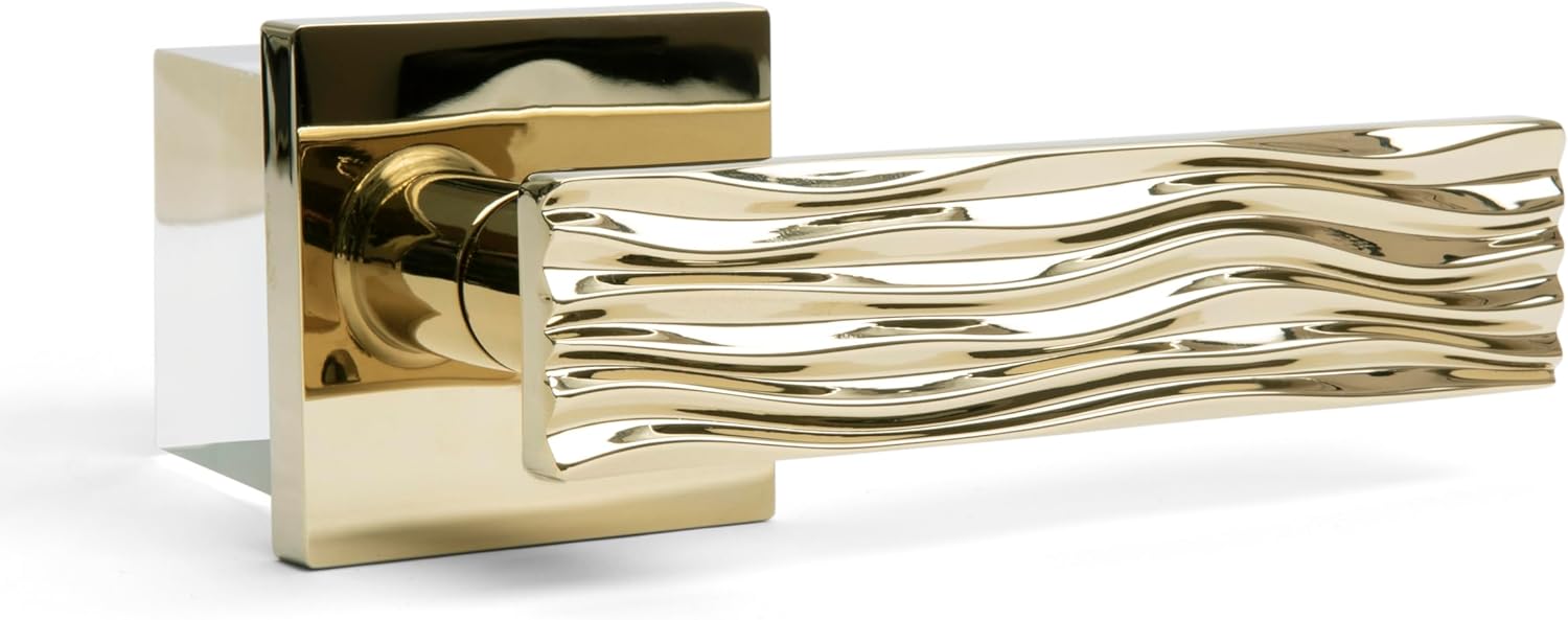 Ridge Interior Door Lever, Heavy Duty Door Handle with 28 Degree Latch, Modern Locks, Combined Handle for Bedroom/Bathroom & Hall/Closet, Matte Black (Privacy/Passage - Right Hand)