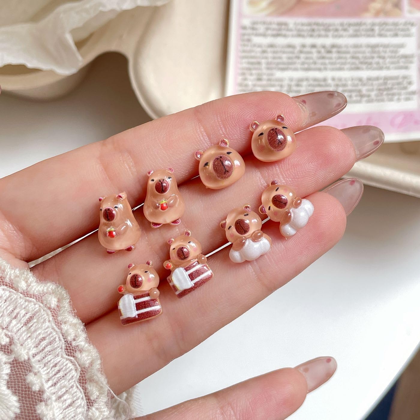 6Pcs Cute Capybara for Women Earrings Capybara Gifts Acrylic 3D Lifelike Capybara Stud Earrings Kawaii Capybara Jewelry Gifts Lovely Christmas Birthday Gifts Capybara Stuff for Capybara Lovers - Image 3