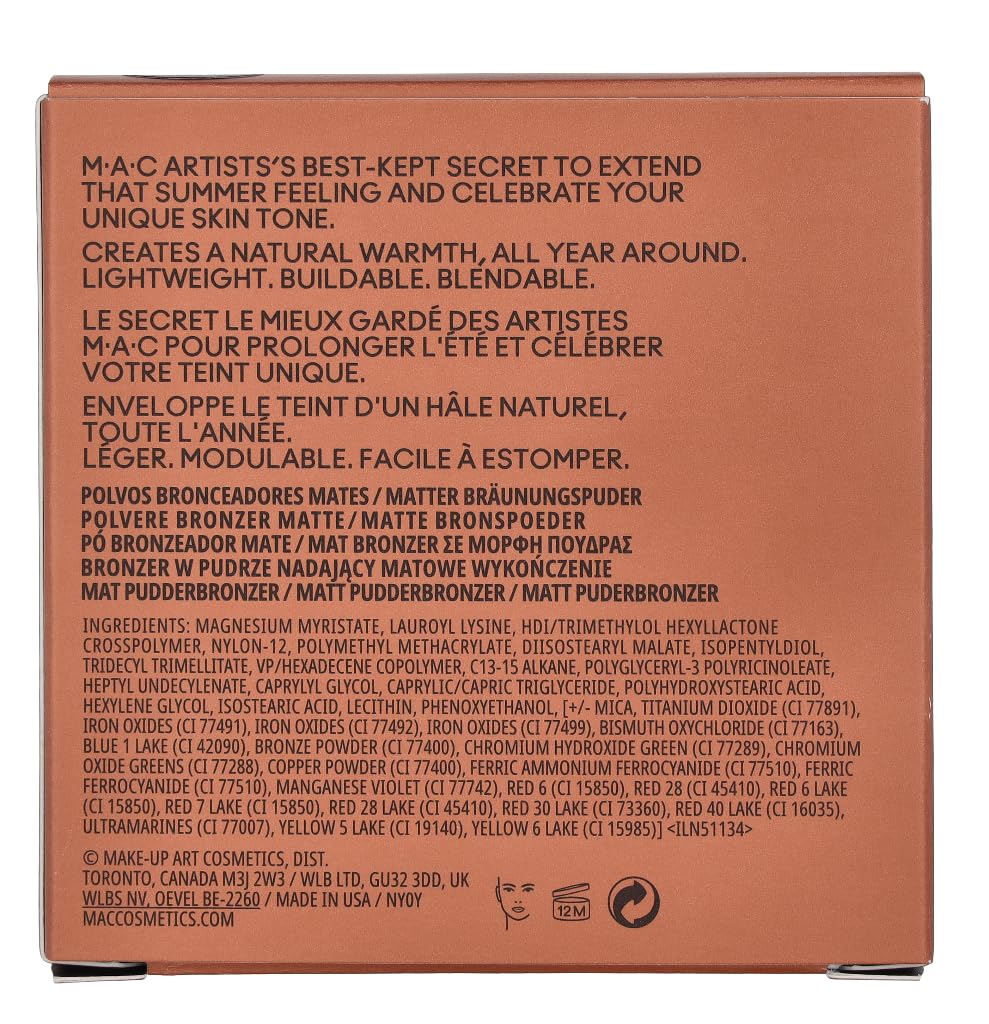 Mac Skinfinish Sunstruck Matte Bronzer Matte Light Golden