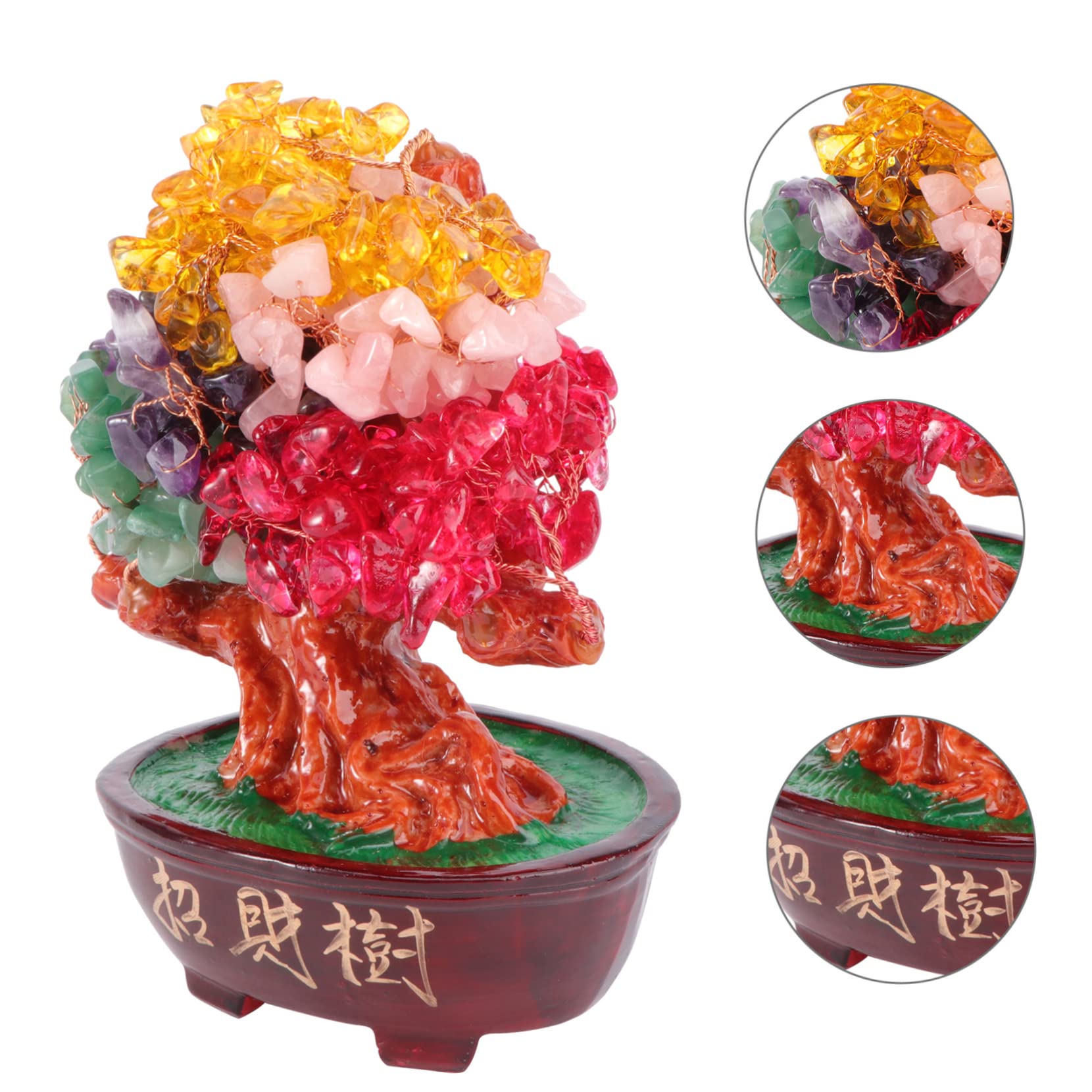 1stück Farbenfrohe Kristall Glücksbaum Tisch Ornament Deko Natürliche Kristall Bonsai Glücksbaum Für Tischdeko Und Hochzeitsfeier Zufällige Farbvarianten