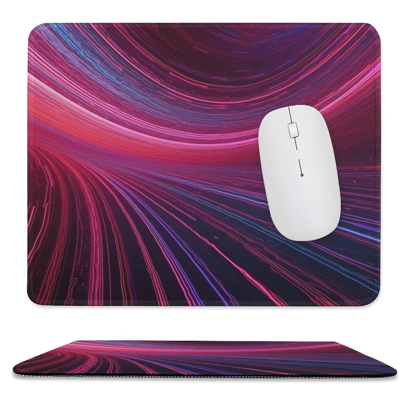 Mouses Pad 9.8"x11.8" Mouses Mat with Non-Slip Rubber Purple Striped Lines Computer Keyboard Mat for Wireless Mouses Gaming Desk Pad for Home 10 X 12in