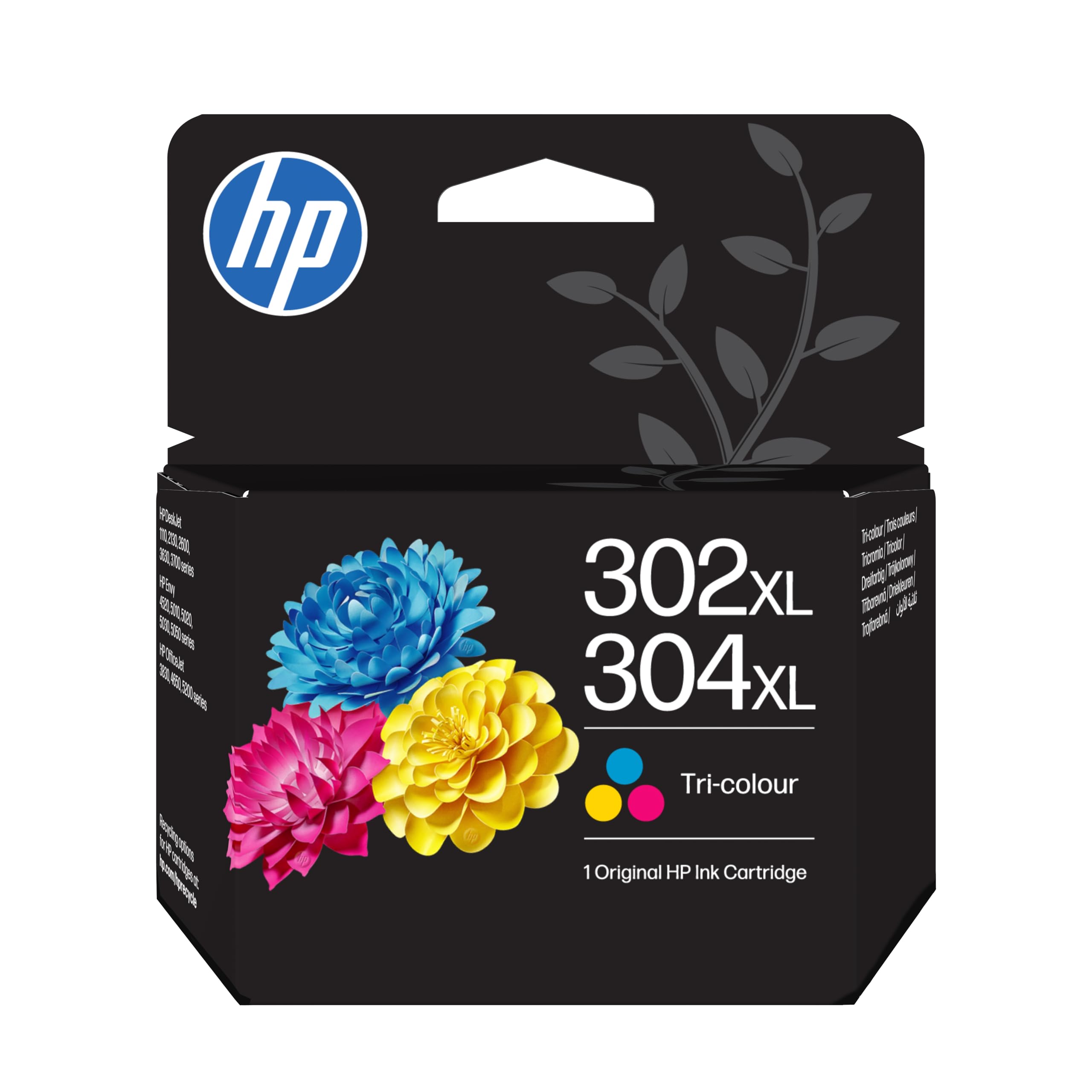 HP 302XL/304XL Trois Couleurs, Cartouche Encre Originale, Grande Capacité | Compatible avec les gammes d'imprimantes DeskJet 1110, 2130, Envy 4520, OfficeJet 3830, 5220, 5230, 300 pages (B7RT8AE)