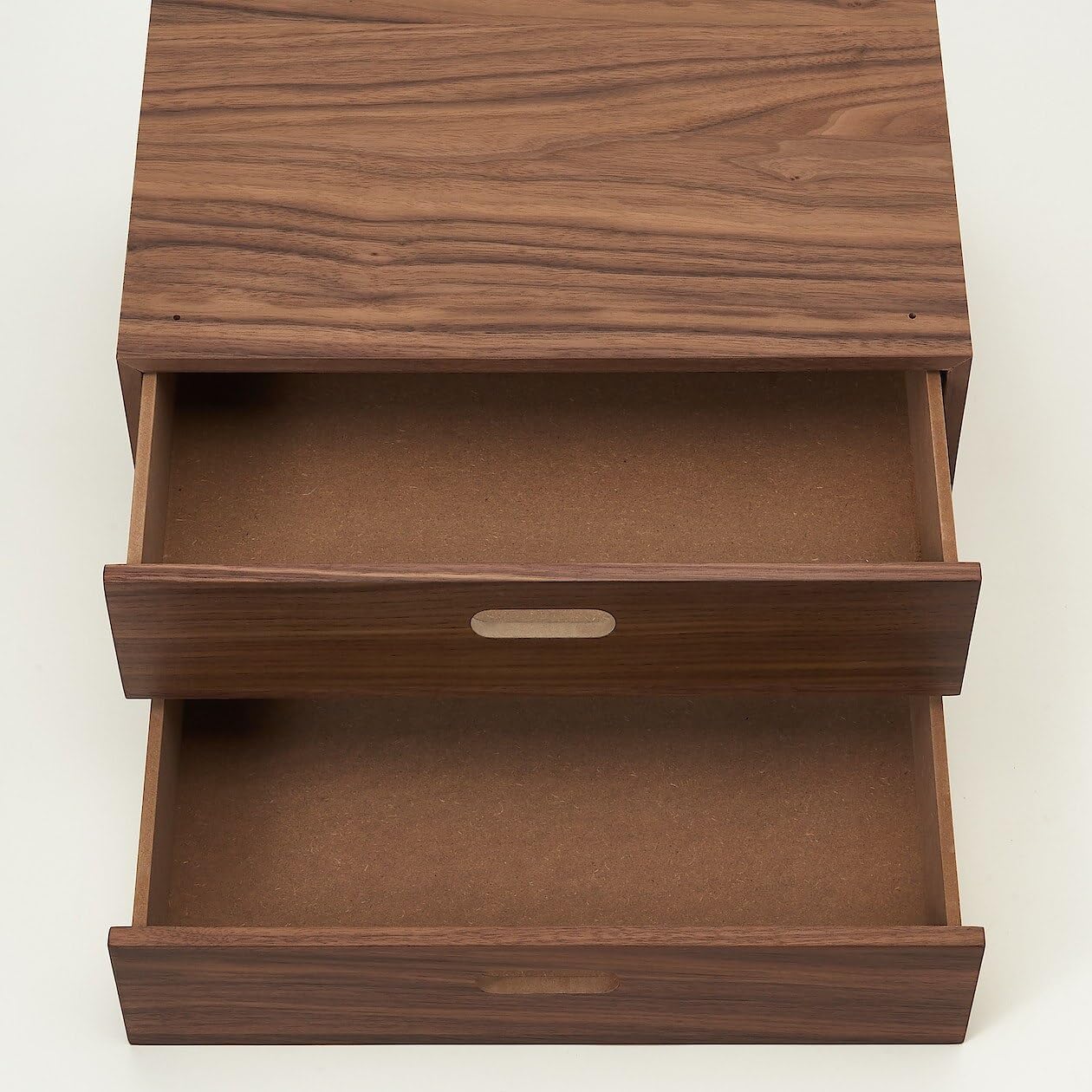 MUJI 12381198 Stacking Chest, Width 14.6 x Depth 11.0 x Height 7.3 inches (37 x 28 x 18.5 cm), Half Drawers, 2-Drawer Walnut Wood Veneer