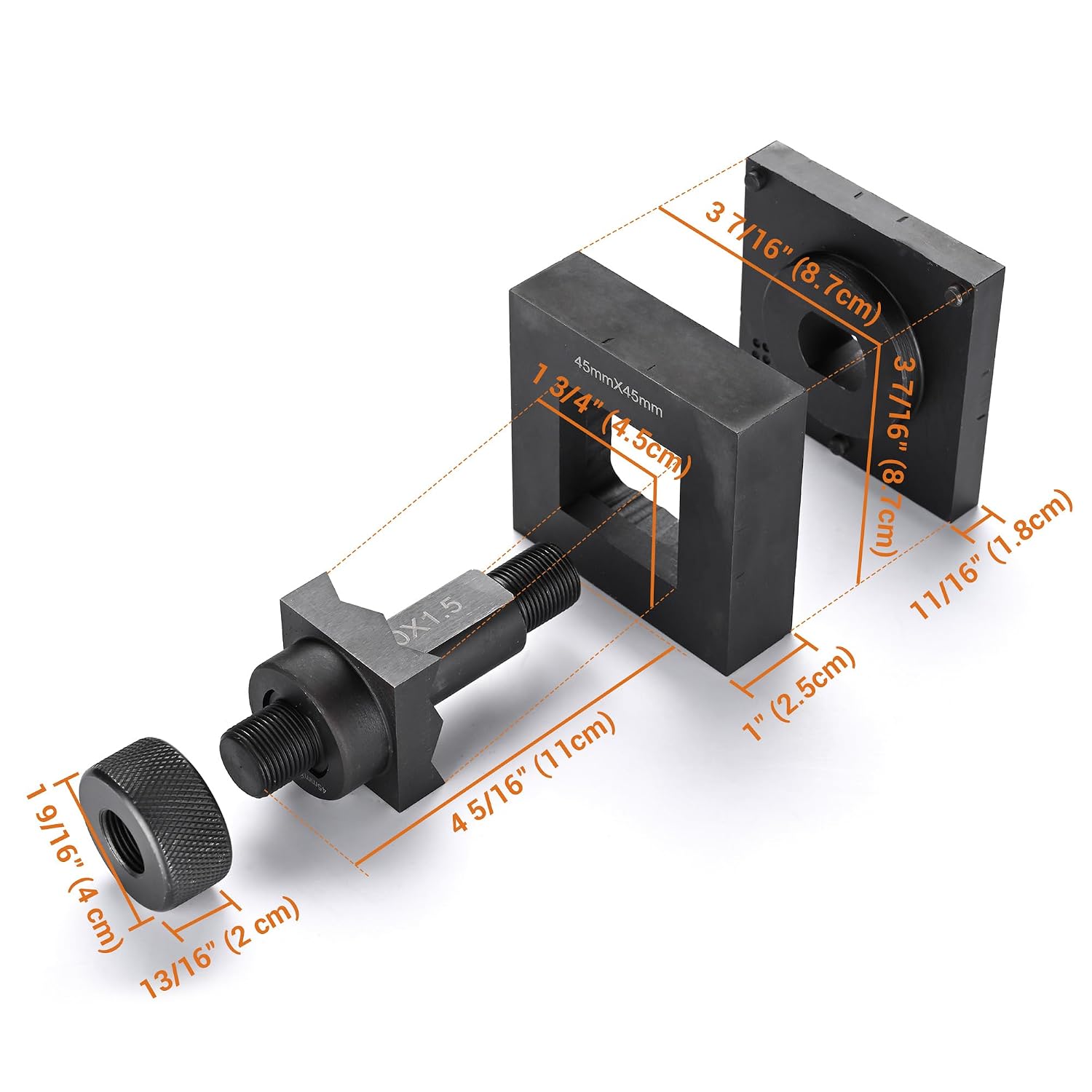 Yescom 45mm Square Knockout Punch Die 1-3/4" Punch Mold with 2 Draw Studs
