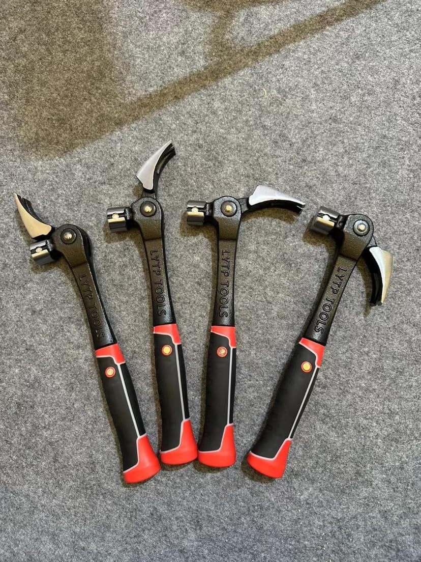 Claw Hammer 16 oz/ 3 IN 1 Multifunctional Magnetic Hammer-Forged Steel Head, TPR Grip & Nail Starter,With Magnetic Nail Holder,for Framing Nails/Carpentry/Roofing/Construction