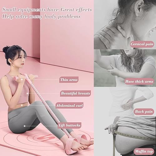Miniatura 2 de 6-Tube Pedal Puller Resistance Rope,Foot Pedal Resistance Band,Yoga Elastic Exercise Bands, for Women Jump Fitness, AbdomenArm WeightWaistLeg