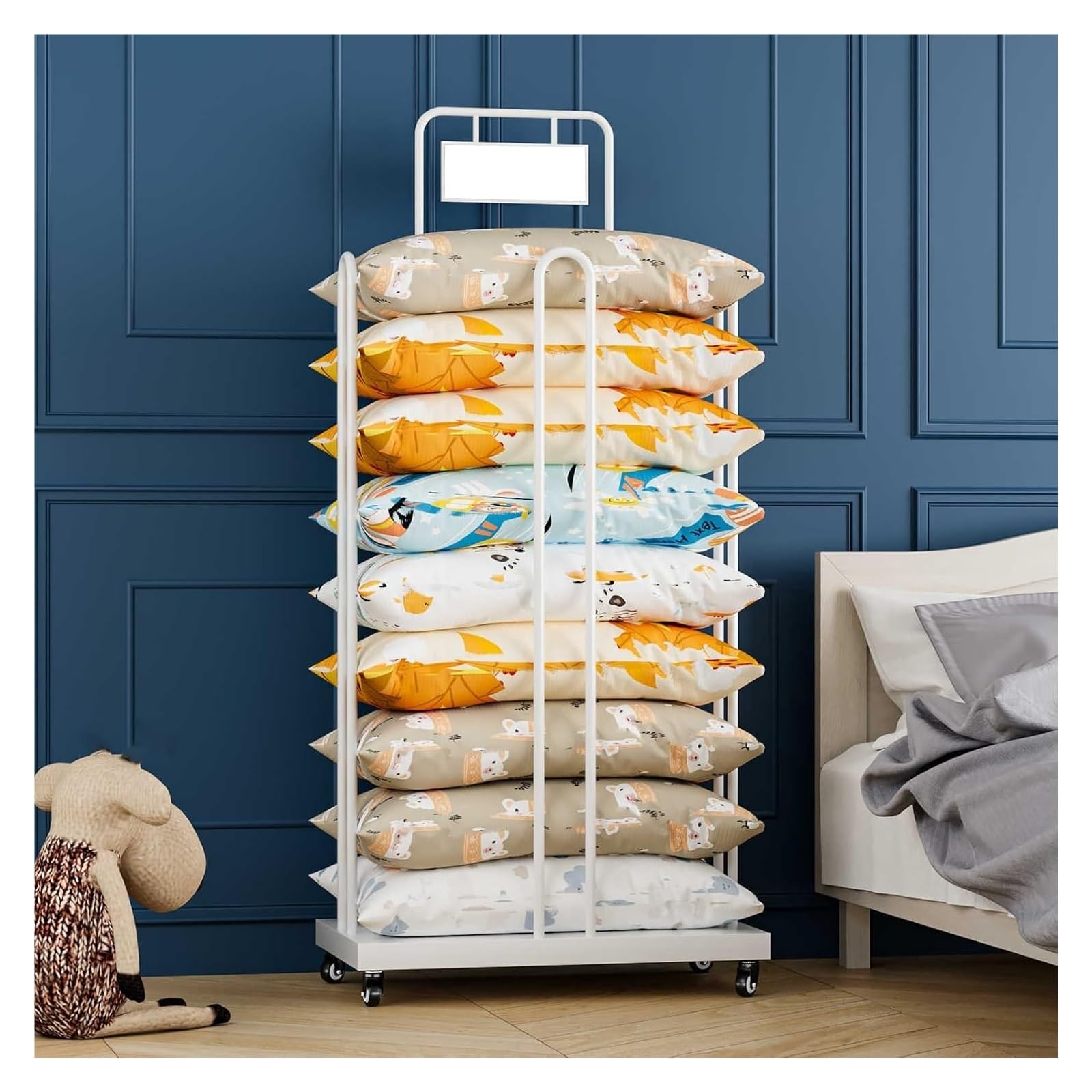 Présentoir à Coussins Mobile pour Organiser le Salon et les Chambres