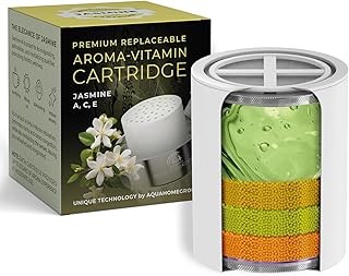 AquaHomeGroup Vitamin C+E+A Shower Filter Replacement Cartridge with Aroma Granules (Jasmine) - Removes Chlorine, Supports Skin & Hair Health