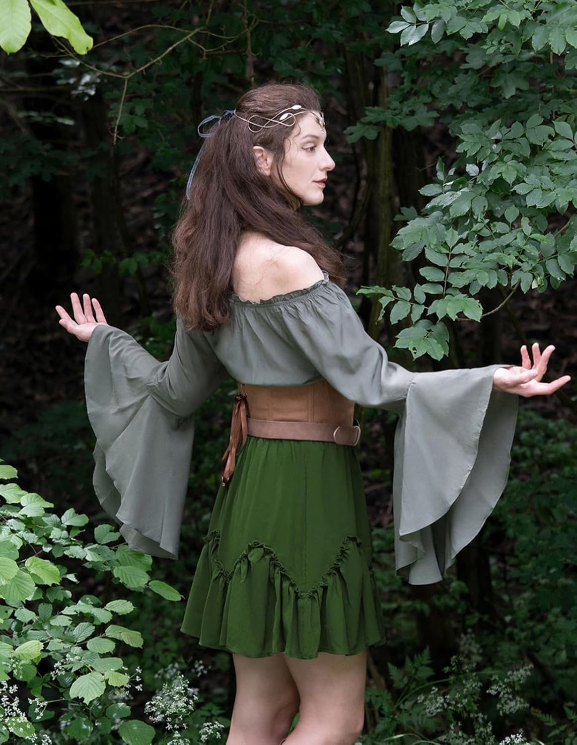 Scarlet Darkness Womens Mini Skirt Plus Size Skater Skirts Cute Pleated Short Renaissance Pirate Skirt with Pockets - Image 3