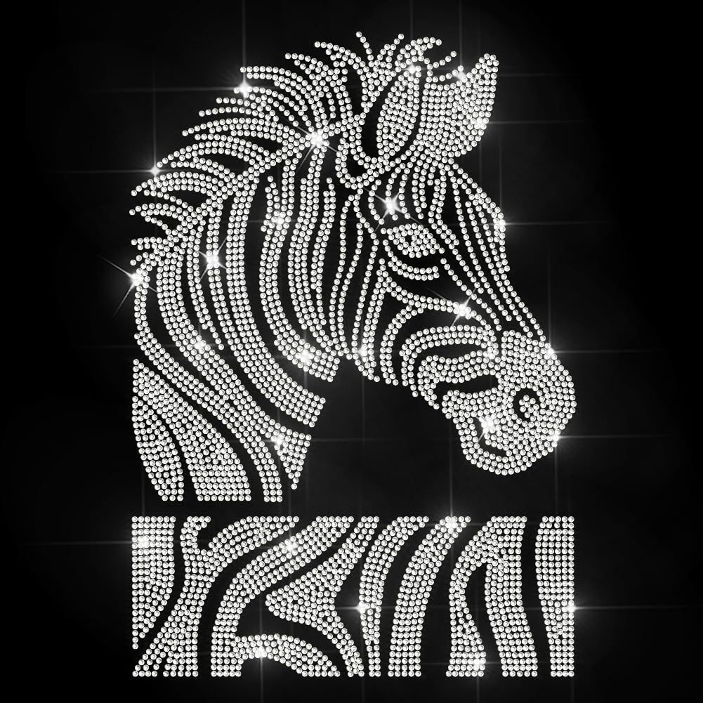 Amazon.com: MAYJOYDIY Zebra Stripe Rhinestone Iron on Decal Wild