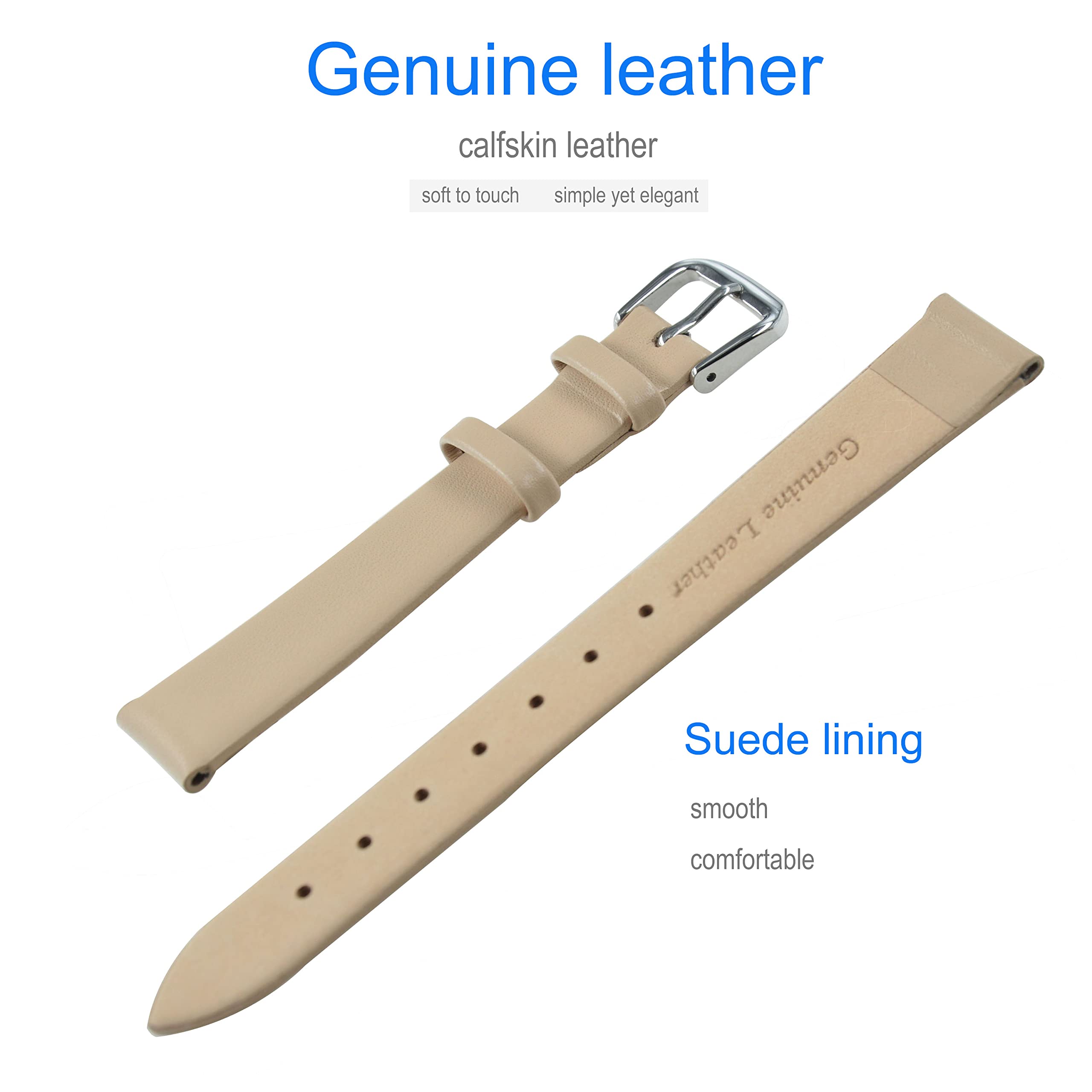 Correas Reloj Cuero Suave Ultrafino Correa de Recambio 6mm-24mm