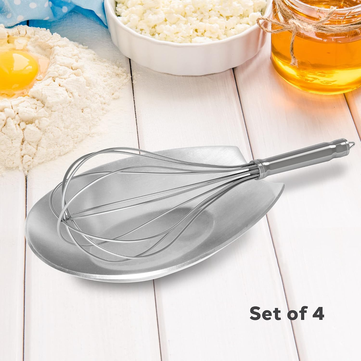 OGGI Spooner Stainless Steel Spoon Rest - Set of 4 - Holds Kitchen Utensils for Mess Free Cooking, Great Spoon Rest for Counter, Stove Top, or Coffee Station; Kitchen Accessories, Utensil Rest