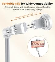 Vista 14 de TONEOF Trípode selfie stick de 60 pulgadas para video, soporte extensible todo en 1 para teléfono celular con control remoto integrado, trípode